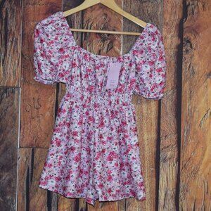 NEW!  Miss Selfridge Petites Women's Sz 2 Floral Blouse Peasant Style